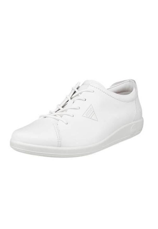 ecco - Buty do chodzenia damskie Ecco Soft 2.0 Anniversary. Kolor: biały. Materiał: skóra. Szerokość cholewki: normalna. Sport: turystyka piesza