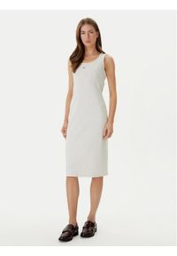 Calvin Klein Jeans Sukienka codzienna LV047F257G Beżowy Slim Fit. Okazja: na co dzień. Kolor: beżowy. Materiał: bawełna. Typ sukienki: proste. Styl: casual #1