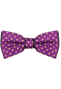 Modini - Fioletowo-czarna mucha w koła A22. Kolor: wielokolorowy, czarny, fioletowy. Materiał: poliester, tkanina. Styl: elegancki #1