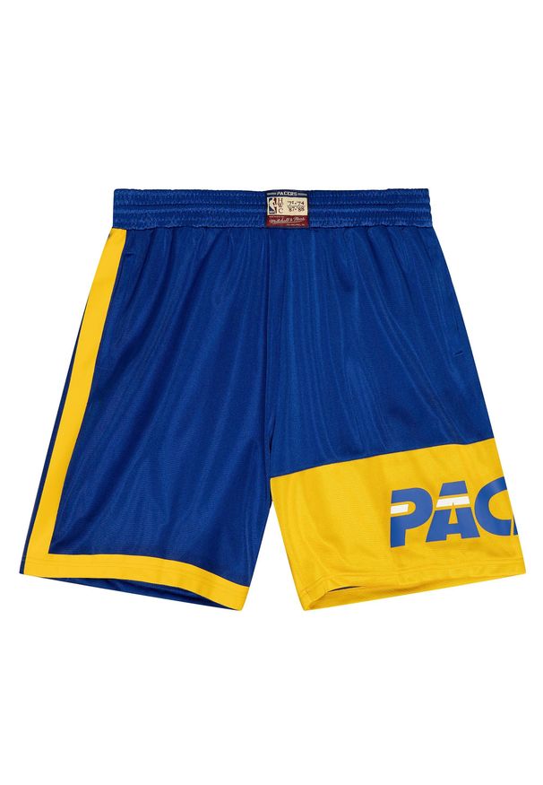 Mitchell & Ness - Szorty Indiana Pacers. Kolor: żółty, niebieski, wielokolorowy. Sport: koszykówka