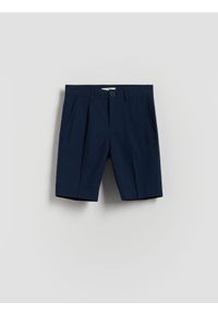 Reserved - Szorty z wiskozą - granatowy. Kolor: niebieski. Materiał: wiskoza #1