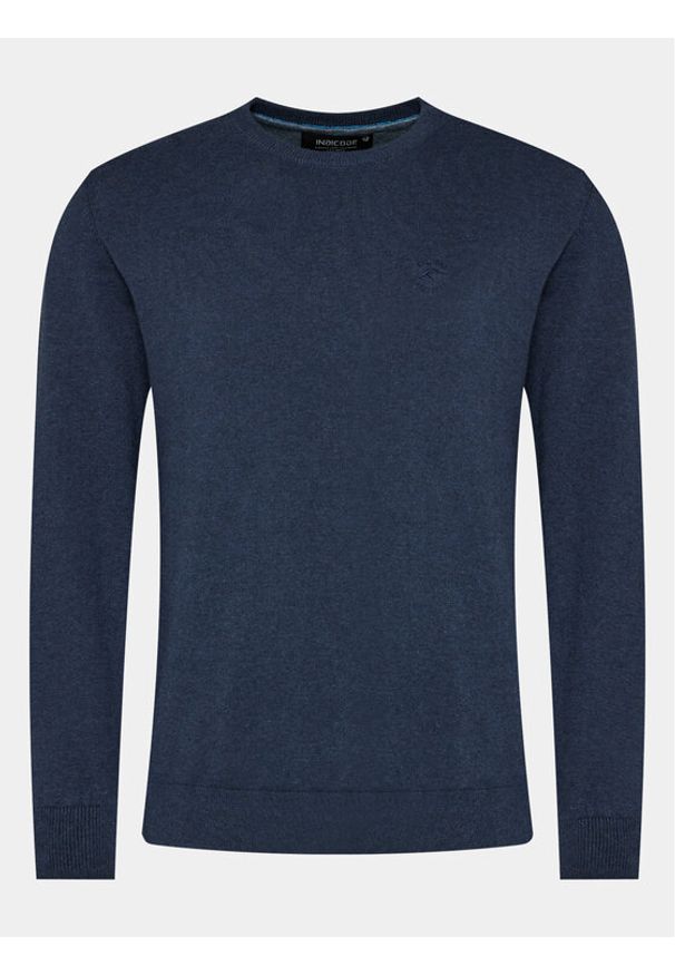 INDICODE Sweter Wildman 35-697 Granatowy Regular Fit. Kolor: niebieski. Materiał: bawełna