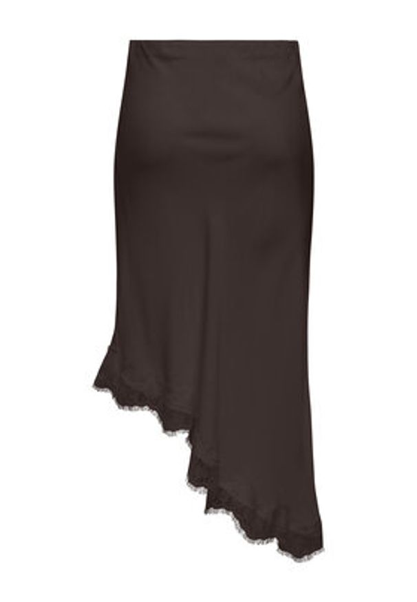 only - ONLY Spódnica midi Faraya 15380116 Brązowy ciemny Slim Fit. Kolor: brązowy. Materiał: syntetyk