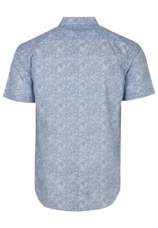 Pako Jeans - Koszula Męska, Niebieska w Kółka, Geometryczny Wzór, Bawełniana, Casualowa, Krótki Rękaw -PAKO JEANS. Okazja: na co dzień. Kolor: niebieski. Materiał: bawełna. Długość rękawa: krótki rękaw. Długość: krótkie. Wzór: geometria. Styl: casual