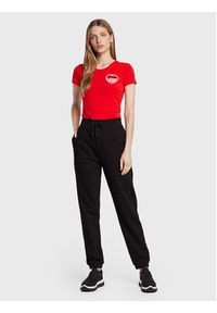 Love Moschino - LOVE MOSCHINO T-Shirt W4H1980E 1951 Czerwony Slim Fit. Kolor: czerwony. Materiał: bawełna #3