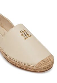 TOMMY HILFIGER - Tommy Hilfiger Espadryle Th Logo Leather Espadrille FW0FW08540 Beżowy. Kolor: beżowy. Materiał: skóra #3