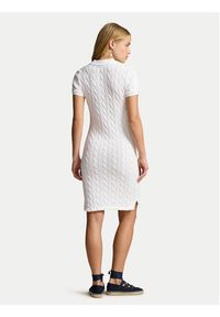 Polo Ralph Lauren Sukienka dzianinowa 211943139002 Biały Slim Fit. Typ kołnierza: polo. Kolor: biały. Materiał: bawełna #4