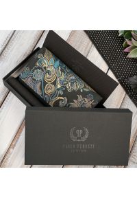 Portfel skórzany PAOLO PERUZZI T-09-G czarny wyszywany wzór. Kolor: czarny. Materiał: skóra. Wzór: nadruk #1