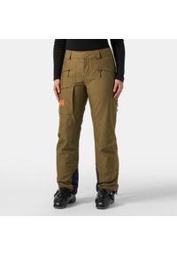 Spodnie narciarskie dla kobiet Helly Hansen Powderqueen. Kolor: brązowy, beżowy, wielokolorowy. Materiał: puch. Sezon: zima. Sport: narciarstwo #1