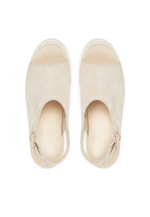 Converse Sandały Chuck 70 De Luxe Heel Mule A15070C Écru. Kolor: kremowy. Materiał: skóra, zamsz