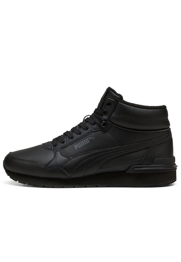 Buty unisex Puma ST Runner v4 Mid 40289301 - czarne. Wysokość cholewki: przed kolano. Kolor: czarny. Materiał: skóra, syntetyk, guma. Szerokość cholewki: normalna