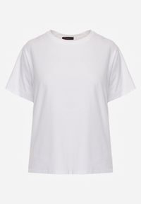 Renee - Biały Bawełniany T-shirt Ozdobiony po Bokach Rozcięciami Brinelle. Kolor: biały. Materiał: bawełna. Wzór: aplikacja. Sezon: lato. Styl: sportowy, elegancki #7