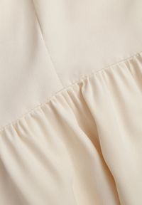 Born2be - Beżowa Rozkloszowana Sukienka Midi z Bufiastymi Rękawami i Kwadratowym Dekoltem Ceania. Okazja: na co dzień. Typ kołnierza: dekolt kwadratowy. Kolor: beżowy. Wzór: gładki. Typ sukienki: proste. Materiał: tkanina. Sezon: lato. Styl: elegancki, casual. Długość: midi #8