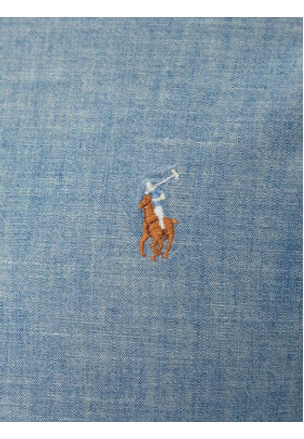 Polo Ralph Lauren Koszula Core Replen 710548538 Niebieski Slim Fit. Typ kołnierza: polo. Kolor: niebieski. Materiał: bawełna