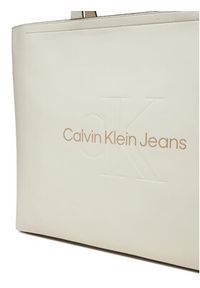 Calvin Klein Jeans Torebka Sculpted Slim K60K612222 Biały. Kolor: biały. Materiał: skórzane