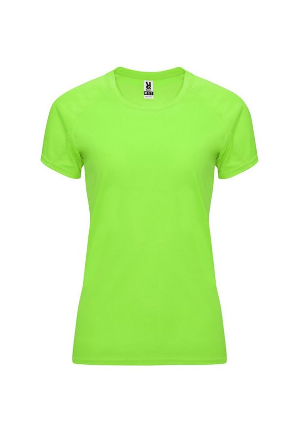 ROLY - Damska Koszulka Sportowa Z Krótkim Rękawem Bahrain. Kolor: żółty, wielokolorowy, zielony. Długość rękawa: krótki rękaw. Długość: krótkie. Sport: turystyka piesza