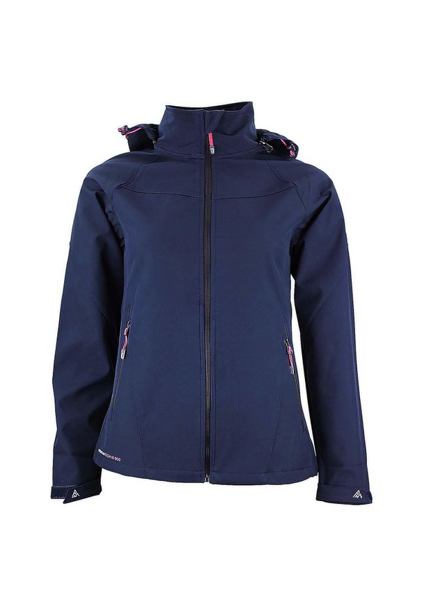 PEAK MOUNTAIN - Kurtka damska Peak Mountain Softshell Acelsiorunm. Typ kołnierza: kołnierzyk stójkowy. Kolor: niebieski. Materiał: softshell