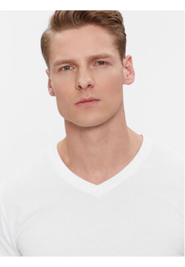 Karl Lagerfeld - KARL LAGERFELD Komplet 2 t-shirtów 765001 500298 Biały Slim Fit. Typ kołnierza: dekolt w karo. Kolor: biały. Materiał: bawełna