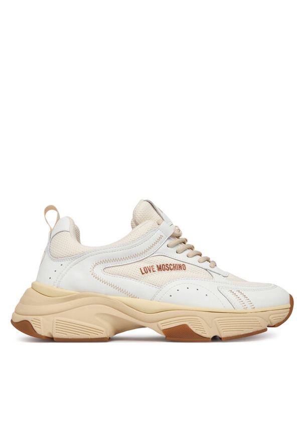 Love Moschino - LOVE MOSCHINO Sneakersy JA15426G1OIQ411A Biały. Kolor: biały. Materiał: skóra