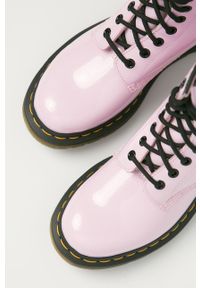 Dr. Martens - Workery skórzane 1460 W. Nosek buta: okrągły. Zapięcie: sznurówki. Kolor: różowy. Materiał: skóra. Szerokość cholewki: normalna. Wysokość obcasa: niski #2