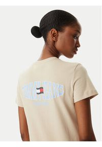 Tommy Jeans T-Shirt Wavy Flag DW0DW22274 Beżowy jasny Regular Fit. Kolor: beżowy. Materiał: bawełna #3