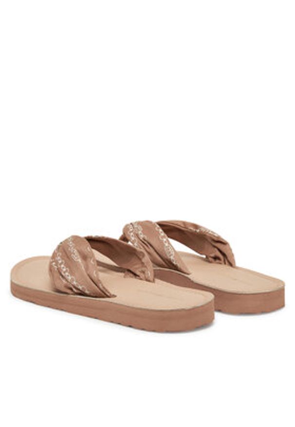 TOMMY HILFIGER - Tommy Hilfiger Japonki Th Chain Print Elevated Sandal FW0FW08519 Beżowy. Kolor: beżowy. Materiał: materiał. Wzór: nadruk