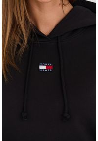 Tommy Jeans - TOMMY JEANS Czarna damska bluza z kapturem, Rozmiar XS. Typ kołnierza: kaptur. Kolor: czarny #5