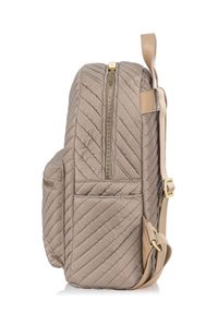 Ochnik - Beżowy plecak damski z pikowaniem. Kolor: beżowy. Materiał: nylon #5