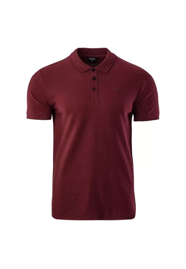 Hi-tec - Koszulka polo męska Hi-Tec Micko - bordowa, Rozmiar S. Typ kołnierza: polo. Kolor: czerwony. Materiał: bawełna, materiał