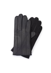 Wittchen - Rękawiczki męskie ze skóry naturalnej czarne. Kolor: czarny. Materiał: skóra #1