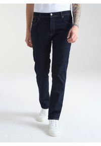 Pako Lorente - PAKO LORENTE – Granatowe spodnie męskie jeans. Okazja: na co dzień. Kolor: niebieski. Materiał: jeans. Styl: klasyczny, casual