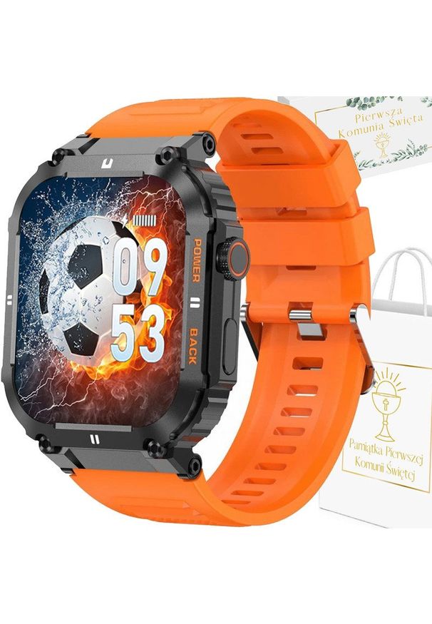 Gravity - Zegarek chłopięcy KOMUNIA SMARTWATCH GRAVITY LUTON GT6-3 czarny/ pomarańczowy gumowy. Rodzaj zegarka: smartwatch. Kolor: czarny, pomarańczowy, wielokolorowy. Materiał: guma