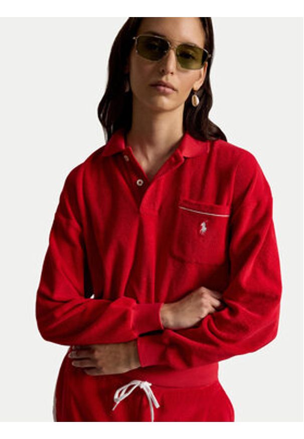Polo Ralph Lauren Bluza 211A12737003 Czerwony Relaxed Fit. Typ kołnierza: polo. Kolor: czerwony. Materiał: bawełna