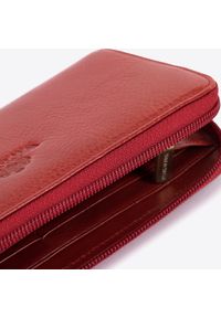 Wittchen - Damski portfel skórzany stylowy na zamek wiśniowy. Kolor: czerwony. Materiał: skóra #2