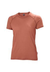 T-shirt damski Helly Hansen Durawool. Typ kołnierza: polo. Kolor: brązowy. Sezon: lato #1