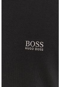 BOSS - Boss bluza kolor czarny gładka. Okazja: na co dzień. Kolor: czarny. Materiał: dzianina. Wzór: gładki. Styl: casual