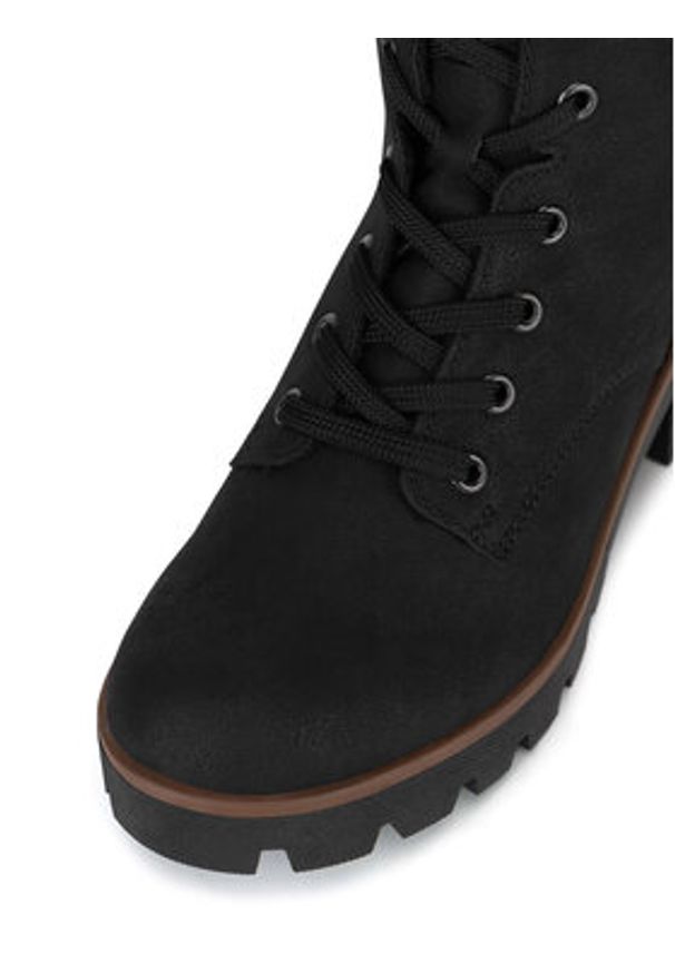 Rieker Botki 79240-00 Czarny. Kolor: czarny. Materiał: materiał