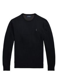 Polo Ralph Lauren Sweter 710918163508 Czarny Regular Fit. Typ kołnierza: polo. Kolor: czarny. Materiał: bawełna #4