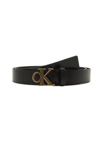 Calvin Klein - CALVIN KLEIN Czarny damski pasek cK, Rozmiar 75. Kolor: czarny