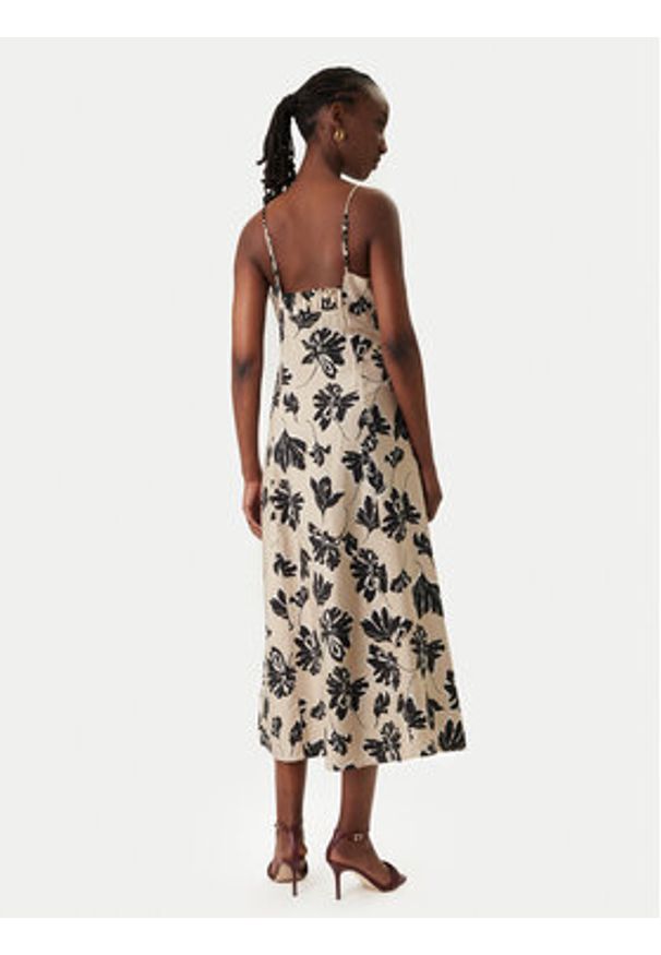 Vero Moda Sukienka letnia Jennifer 10341972 Beżowy Regular Fit. Kolor: beżowy. Materiał: wiskoza. Sezon: lato