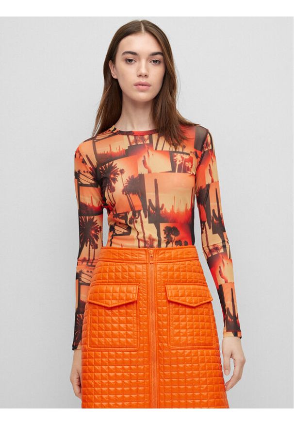 Hugo Bluzka 50489194 Kolorowy Slim Fit. Materiał: syntetyk. Wzór: kolorowy