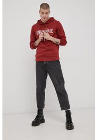 Premium by Jack&Jones Bluza męska kolor czerwony z kapturem z nadrukiem. Okazja: na co dzień. Typ kołnierza: kaptur. Kolor: czerwony. Wzór: nadruk. Styl: casual #3