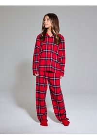Sinsay - Piżama flanelowa w kratę - czerwony. Kolor: czerwony #1
