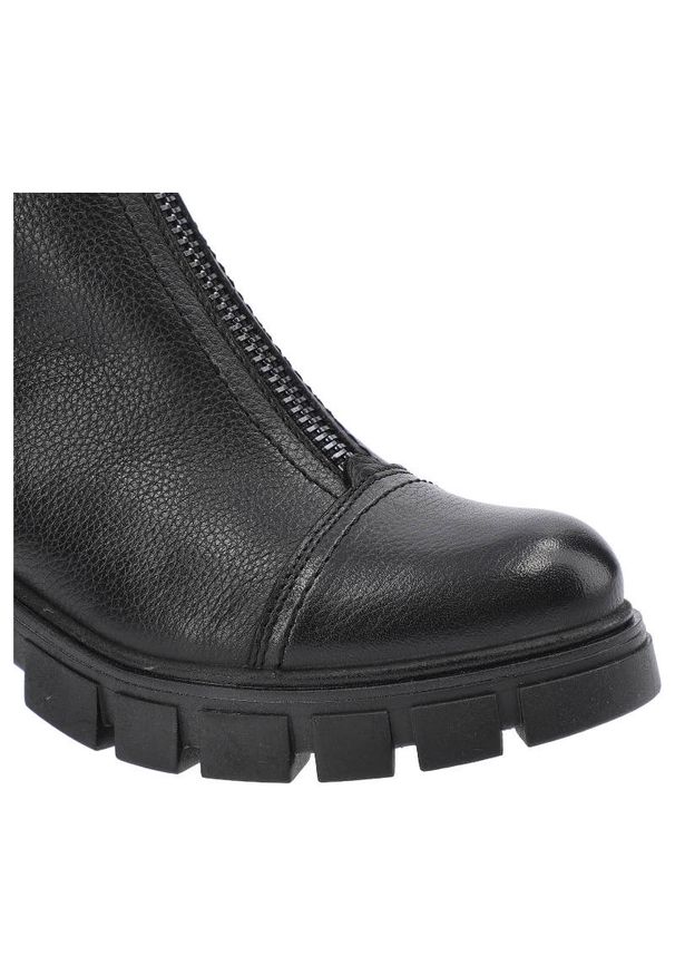 Czarne Botki Simen Damskie Skórzane Modne Obuwie. Okazja: na co dzień. Kolor: czarny. Materiał: skóra. Obcas: na obcasie. Styl: casual, elegancki. Wysokość obcasa: średni