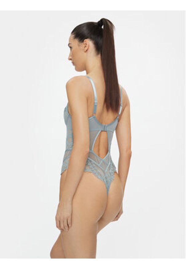 Hunkemöller Body Amanza 202762 Niebieski Sexy Straight Fit. Kolor: niebieski. Materiał: syntetyk