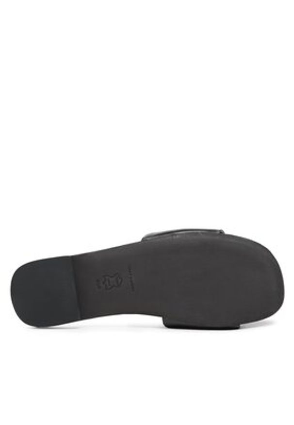 Tory Burch Klapki Double Stack Logo Slide 149466 Czarny. Kolor: czarny. Materiał: skóra