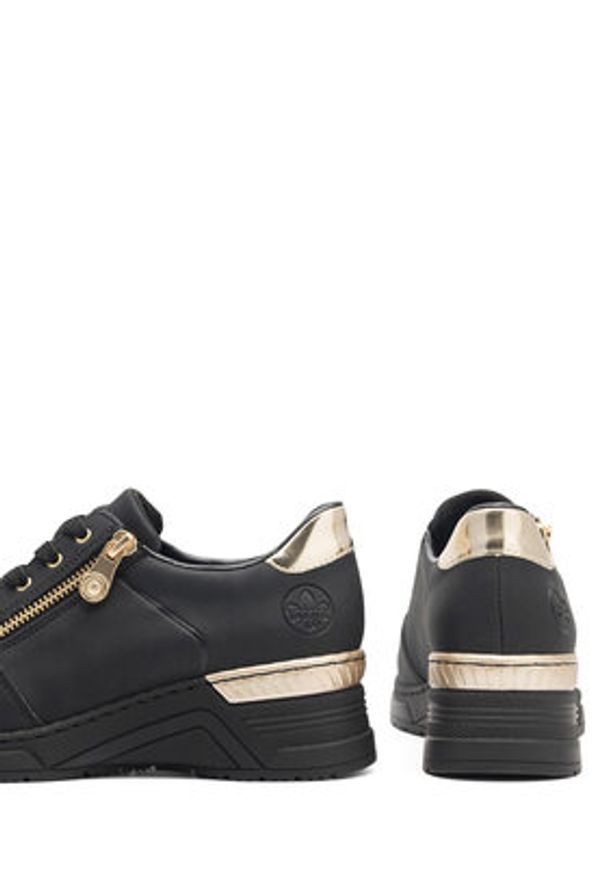 Rieker Sneakersy N4305-00 Czarny. Kolor: czarny. Materiał: materiał