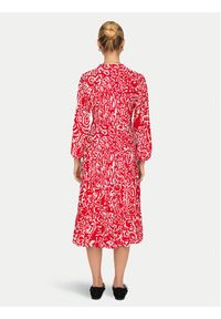 only - ONLY Sukienka koszulowa Milana 15308233 Czerwony Loose Fit. Kolor: czerwony. Materiał: wiskoza. Typ sukienki: koszulowe #3