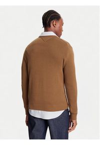 Tommy Jeans Sweter DM0DM21787 Brązowy Regular Fit. Kolor: brązowy. Materiał: bawełna