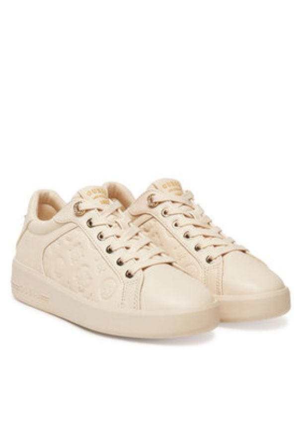 Guess Sneakersy FLJRON FAL12 Beżowy. Kolor: beżowy. Materiał: skóra